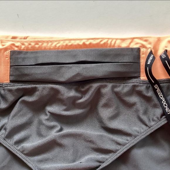 Under Armour Womens Grey and Orange Shorts with Zip Pocket, L - Picture 4 of 7